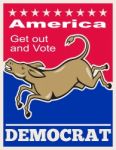 Democrat Donkey Mascot America Vote Stock Photo