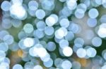 Defocused Abstract Blue Christmas Background Stock Photo