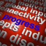 Progress Word Cloud Means Maturity Growth  And Improvement Stock Photo
