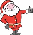 Santa Claus Father Christmas Thumbs Up Cartoon Stock Photo