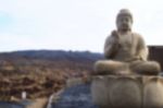 Blurred Abstract Background Of Buddha Located In The Hills Stock Photo