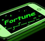 Fortune On Smartphone Shows Mobile Fortune Teller Stock Photo