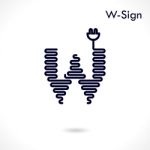 Creative W- Letter Icon Abstract Logo Design  Template Stock Photo