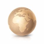 Golden Globe 3d Illustration Europe And Africa Map Stock Photo