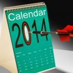 2014 Calendar Target Shows Year Organizer Stock Photo