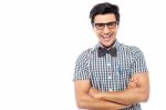 Smiling Young Handsome Male Waiter Stock Photo