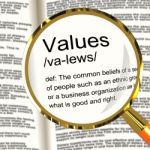 Values Definition Magnifier Stock Photo