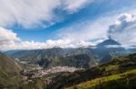 Eruption Of A Volcano Tungurahua, Cordillera Occidental Of The A Stock Photo