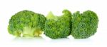 Fresh Broccoli Isolated On The White Background Stock Photo