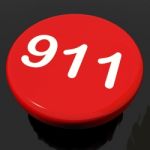Nine One Button Shows Call Emergency Help Rescue 911 Stock Photo