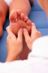 Physiotherapy Foot Reflexology Stock Photo
