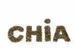 Word Chia Made Of Chia Seeds Stock Photo