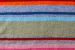 Knit Fabric With Colorful Stripe Stock Photo