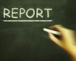 Report Chalk Means Research Summary And Presenting Findings Stock Photo