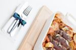 Beef Olives With Vegetables Stock Photo