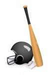 Baseball Bat And Helmet Stock Photo
