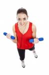 Woman Exercising With Weights  Stock Photo