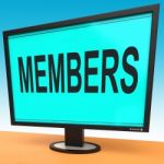 Members Online Shows Membership Registration And Web Subscribing Stock Photo