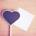 Heart Shaped Blackboard And Note Paper Stock Photo
