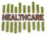 3d Image Healthcare Issues Concept Word Cloud Background Stock Photo