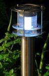 Solar Garden Lamp At Night Stock Photo