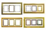 Golden Wood Photo Frames Stock Photo