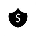 Dollar Sign Shield Symbol Icon  Illustration On Whit Stock Photo
