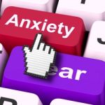 Anxiety Fear Keys Mouse Means Anxious And Afraid Stock Photo