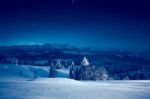 Starry Winter Night Stock Photo