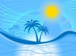 Palm Tree Indicates Tropical Climate And Coastline Stock Photo