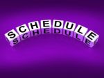 Schedule Blocks Mean Program Itinerary And Organize Agenda Stock Photo