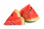 Slice Watermelon Isolated On The White Background Stock Photo