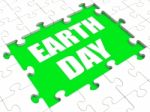 Earth Day Puzzle Shows Environment And Eco Friendly Stock Photo