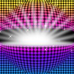 Disco Ball Background Means Light Colors And Party Stock Photo
