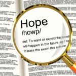 Hope Definition Magnifier Stock Photo