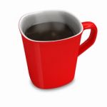 Red Cup Of Coffee Stock Photo
