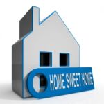 Home Sweet Home House Shows Comforts And Family Stock Photo