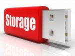 Storage Pen Drive Means Storage Unit Or Data Backup Stock Photo