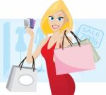 Shopping With Credit Cards Stock Photo