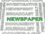 3d Image Newspaper  Issues Concept Word Cloud Background Stock Photo
