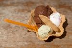 Italian Ice Cream In Bowl Stock Photo