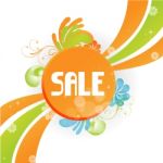 Colorful Floral Sale Sign Stock Photo