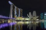 Night-time View Of Singapore Stock Photo