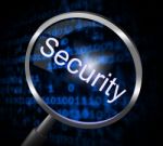 Magnifier Security Represents Magnifying Encrypt And Research Stock Photo