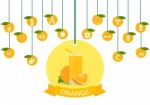Illustration Of A Glass Of Orange Juice , Infographic Elements Stock Photo