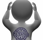 Patented Stamp On Man Shows Registered Patent Stock Photo