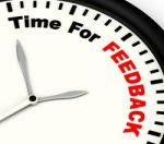 Time For Feedback Shows Opinion Evaluation And Surveys Stock Photo