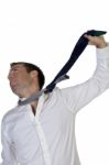 Businessman Hanging Himself To His Tie Stock Photo
