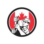 Canadian  Telephone Installation Repair Technician Icon Stock Photo