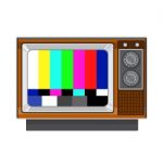 Retro Television Set Tv Test Card Signal Pattern Stock Photo